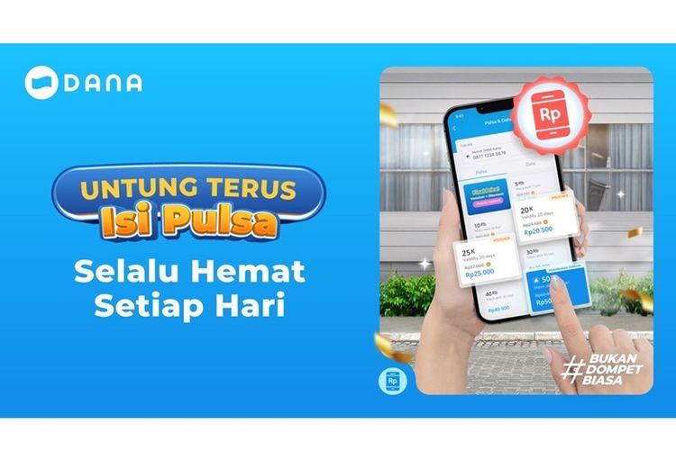 Beli pulsa di DANA menggunakan kartu bank.