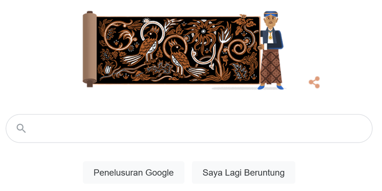 Google Doodle yang bertema budayawan Indonesia asal Surakarta