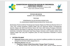 Pendaftaran CPNS Kemenkes 2023 untuk Tenaga Dosen, Ini Syarat dan Cara Daftarnya