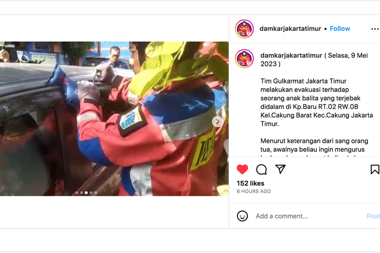 Video tim pemadam kebakaran bantu evakuasi anak yang terjebak dalam mobil