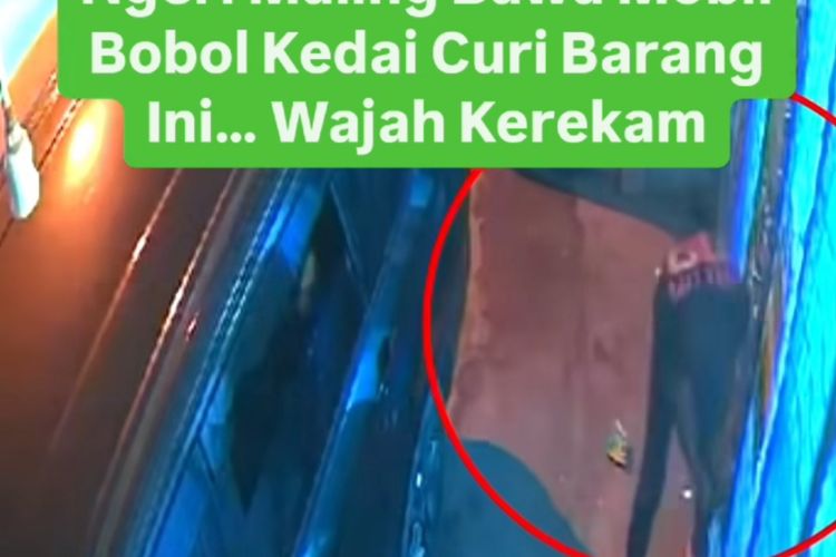 Pencuri dengan mengendarai satu unit mobil beraksi membobol warung warga di Jalan Marindal, Kecamatan Medan Amplas, Kota Medan pada Senin (17/3/2025). 