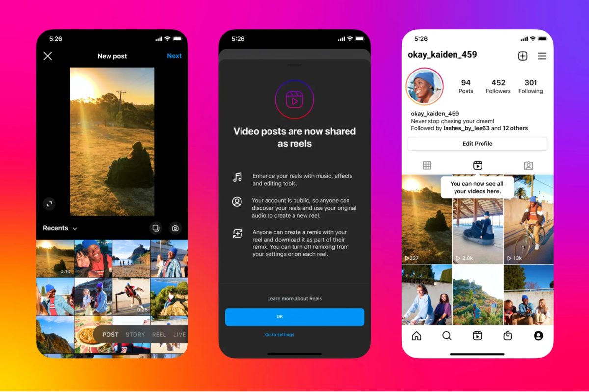 Video feed dan IGTV dengan durasi kurang dari 15 menit bakal dikonversi jadi Reels.