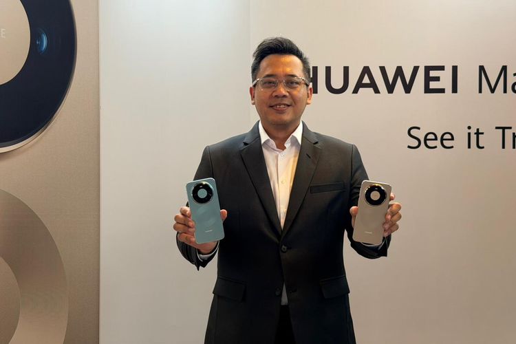 Senior Retail Manager Huawei Device Indonesia Edy Supartono dalam acara peluncuran Huawei Mate 80 series di Indonesia yang diselenggarakan di Jakarta Pusat, Kamis (16/4/2026)