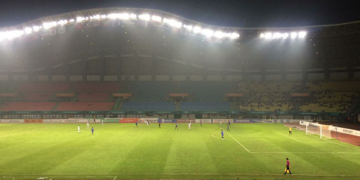 Suasana pertandingan antara timnas U-23 Palestina Vs timnas U-23 Taiwan di Stadion Patriot Chandrabhaga, Bekasi, Jumat (10/8/2018).
