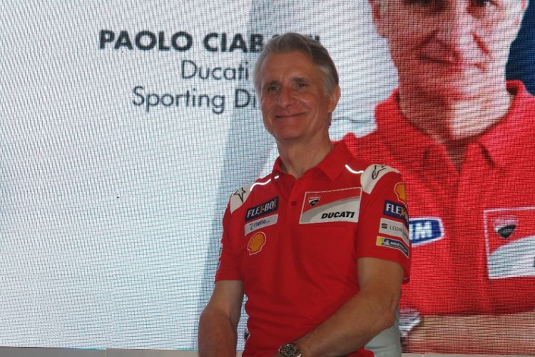 Ducati Corse Sporting Director, Paolo Ciabatti, saat mengunjungi Indonesia pada 2018 silam. Terkait persaingan menuju gelar juara dunia MotoGP 2022, Paolo Ciabatti menyebut bahwa saat ini tekanan ada di pihak Fabio Quartararo.