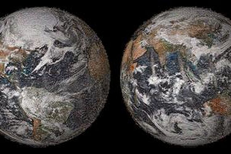 Foto hasil akhir #GlobalSelfie dari NASA