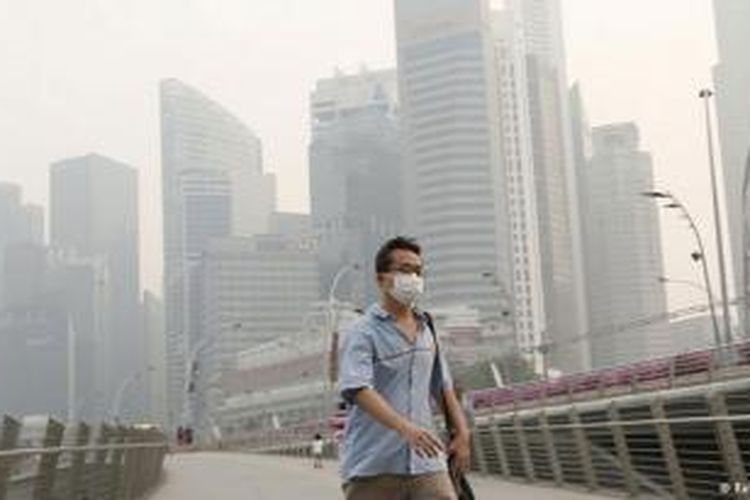 Kabut asap di Singapura.
