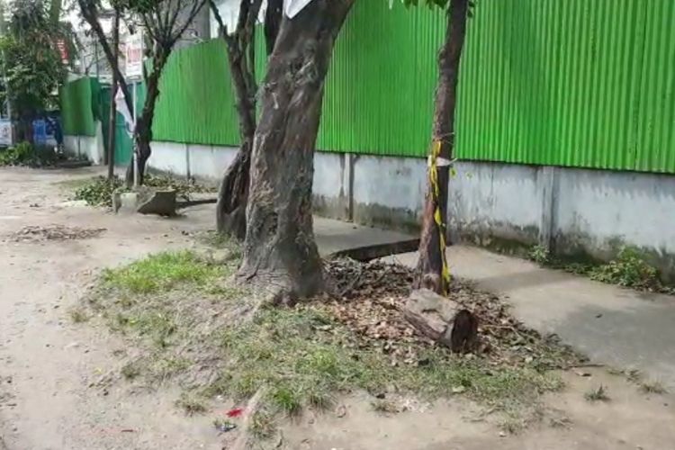 Lokasi penemuan mayat yang tewas dalam mobil di Jalan Klambir V, Kelurahan Tanjung Gusta, Kecamatan Medan Helvetia, Kota Medan, pada Rabu (7/6/2023)