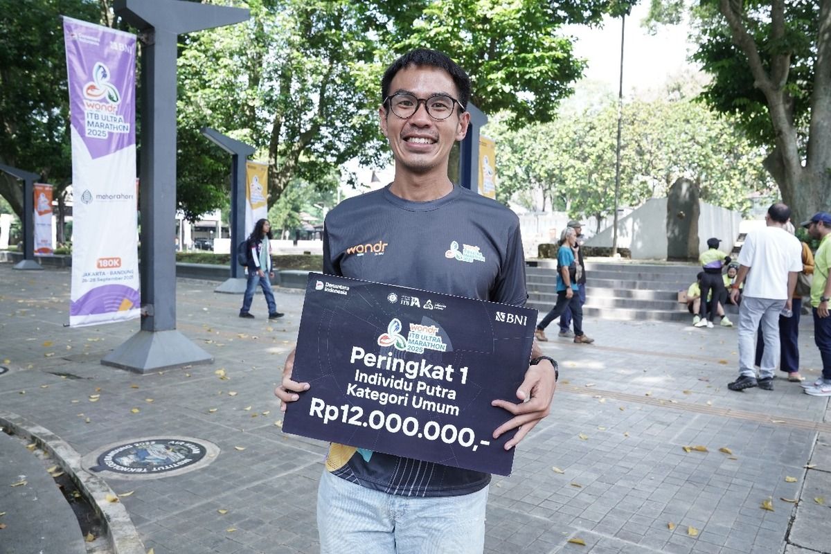 William Teguh Hartono, pelari yang meraih Juara peringkat 1 Individu Putra dalam Kategori Umum ultra marathon ITB.
