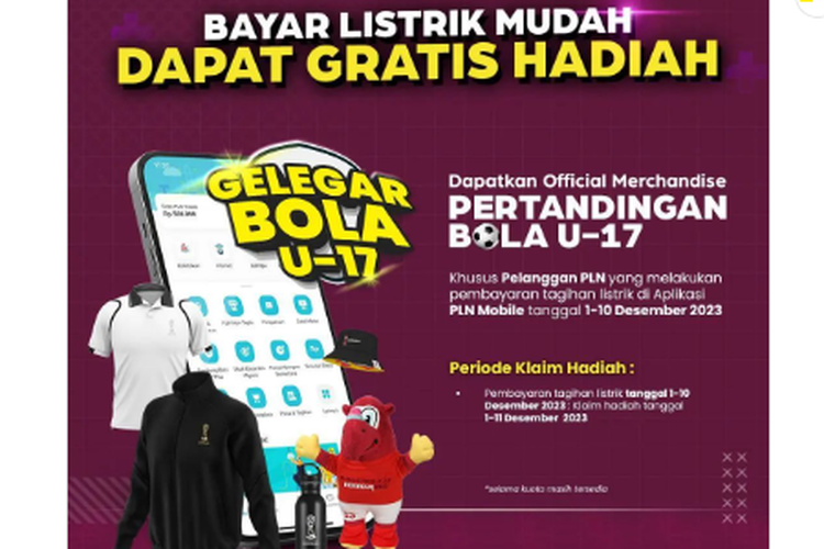 Program Gelegar Bola U-17, pelanggan PLN bisa dapat merchandise resmi Piala Dunia U-17 hanya dengan membayar tagihan listrik