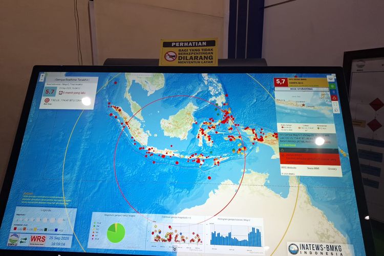 Getaran gempa terasa di Pamekasan dan tiga kabupaten lain di Madura, Kamis (25/9/2025)