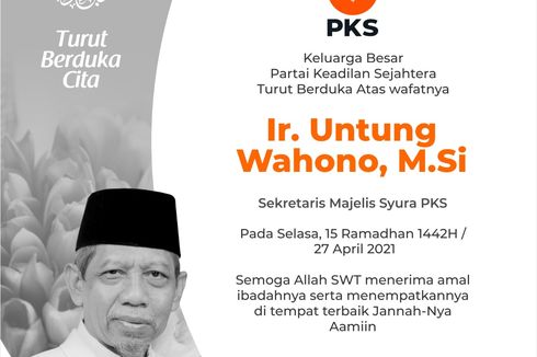 Sekretaris Majelis Syuro PKS Untung Wahono Meninggal Dunia 