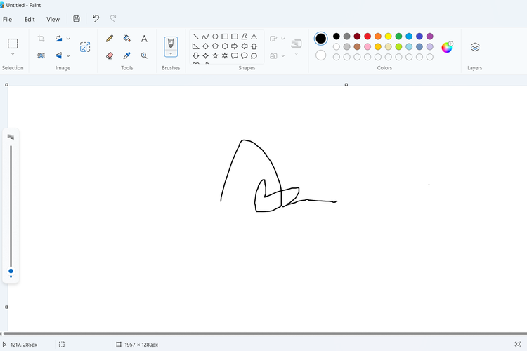 Ilustrasi cara membuat tanda tangan digital via Paint.