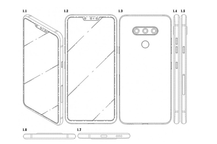 Desain ponsel tiga kamera milik LG