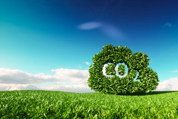 Ilustrasi penurunan emisi CO2.