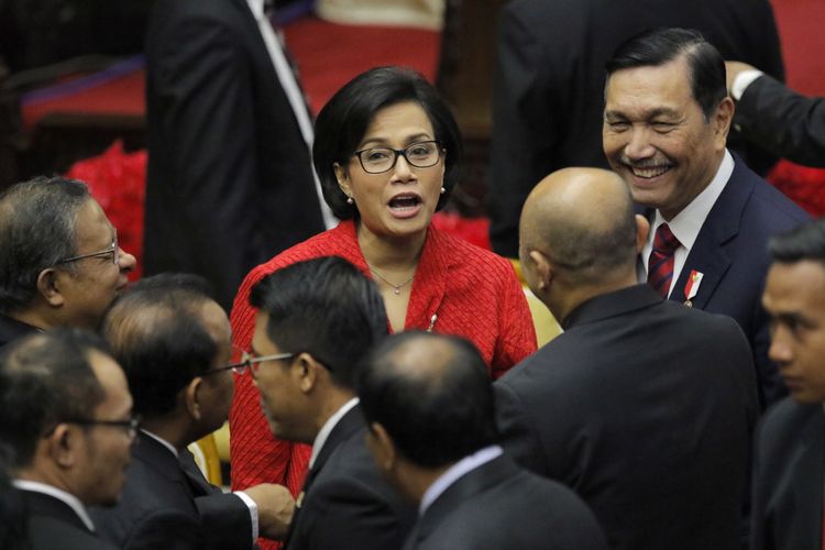 Menteri Keuangan Sri Mulyani Indrawati saat hadir dalam sidang tahunan Majelis Permusyawaratan Rakyat Republik Indonesia Tahun 2017 di Kompleks Parlemen, Senayan, Jakarta, Rabu (16/8/2017). Presiden Joko Widodo menyampaikan pidato, yakni pidato kenegaraan dalam rangka Hari Ulang Tahun RI ke 72.