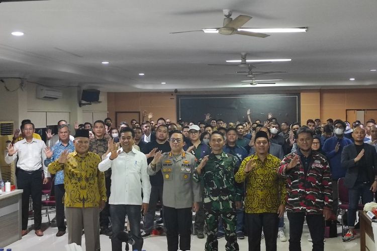 Kegiatan silaturahmi dengan para pengusaha tempat hiburan, hotel, hingga cafe di Mapolres Metro Jakarta Selatan, Sabtu (18/3/2023) 