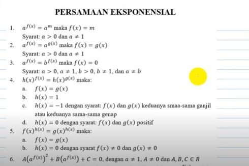 Persamaan Eksponen, Jawaban TVRI 28 Juli 2020 untuk SMA