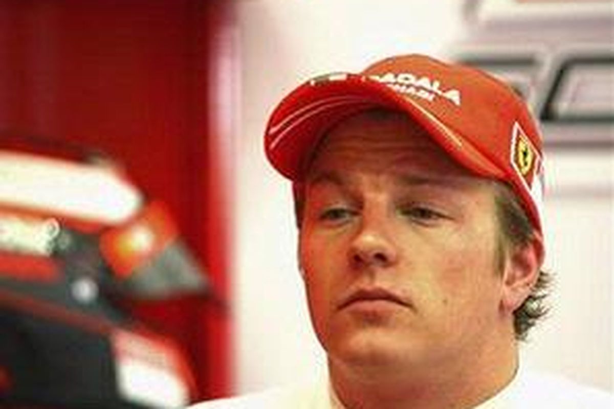 Pembalap Ferrari asal Finlandia Kimi Raikkonen.