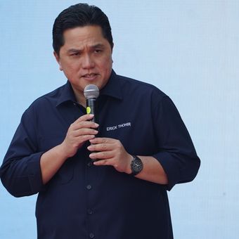 Menteri BUMN Erick Thohir saat membuka BUMN Fest 2023 di Kementerian BUMN, Jakarta, Senin (17/7/2023). 