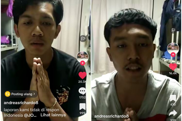 Tangkapan layar video dua pemuda asal Banyuwangi yang mengaku disiksa di perbatasan Myanmar dan Thailand