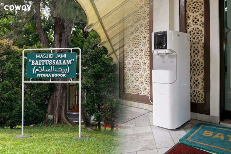 Water purifier CORE (CHP-671R) di Masjid Baitussalam Istana Bogor dapat dimanfaatkan pengunjung, aparatur negara, dan tamu-tamu kenegaraan untuk mengakses air minum berkualitas.