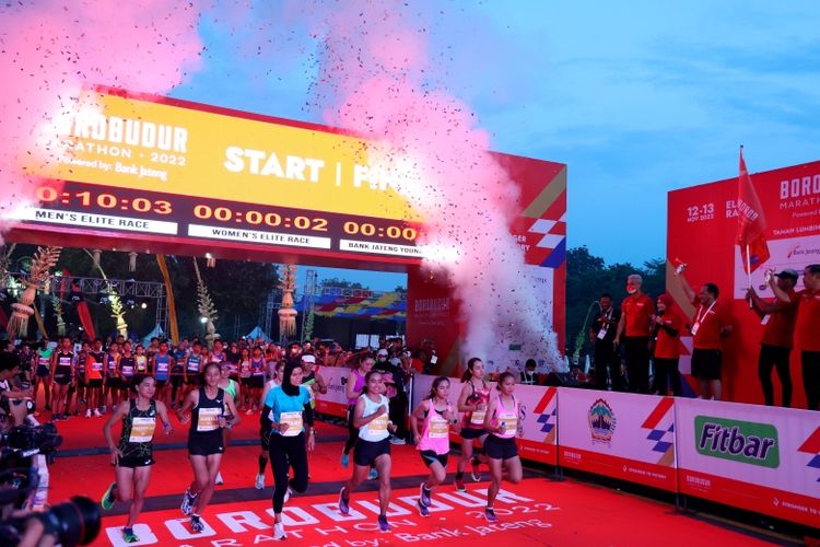Borobudur Marathon 2023 Powered by Bank Jateng siap digelar di kawasan Candi Borobudur, Magelang, Jawa Tengah, Minggu (19/11/2023). 