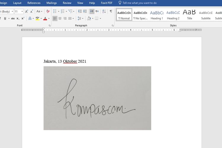 Cara membuat tanda tangan di Word.