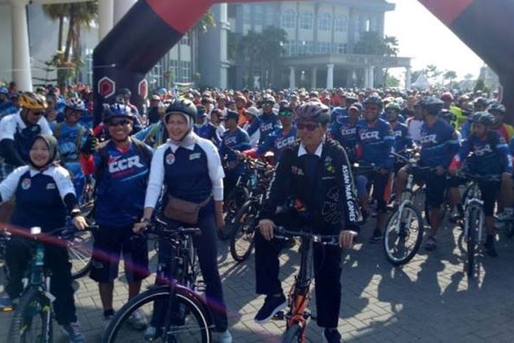 Lebih dari 2000-an orang mengikuti Sepeda Nusantara 2018 yang berlangsung di Kota Batu, Malang, Minggu (18/11/2018).