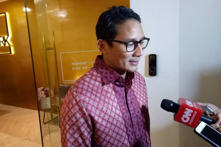 Wakil Gubermur terpilih DKI Jakarta Sandiaga Uno saat ditemui di UOB Plaza, Jalan Thamrin, Jakarta Pusat, Senin (15/5/2017).