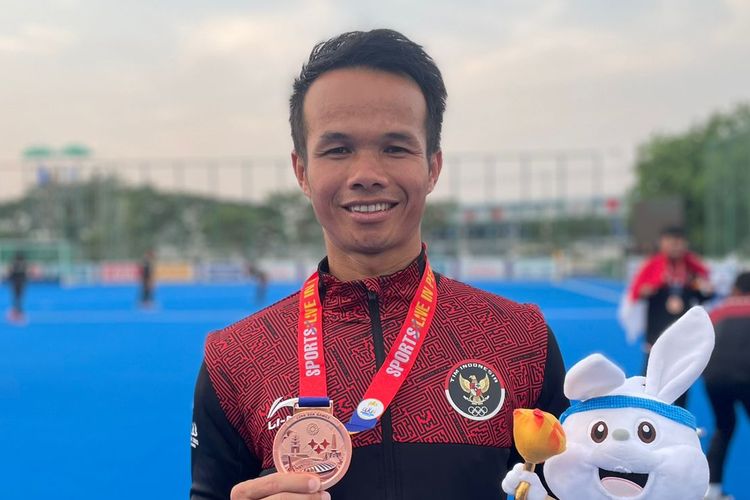 Atlet hoki asal Nunukan Kaltara, Jerry Efendi yang berhasil membawa pulang medali perunggu dari Sea Games Kamboja 2023