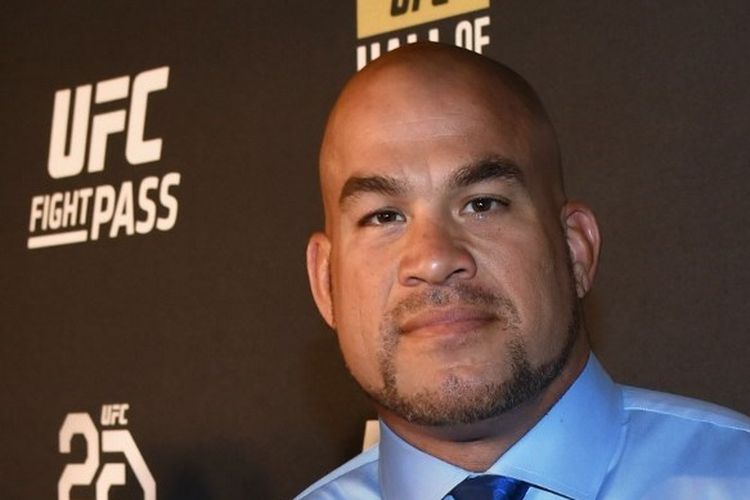 Eks juara kelas berat ringan UFC, Tito Ortiz, saat menghadiri acara UFC Hall of Fames Class of 2018 yang digelar di Palms Casino Resort, Las Vegas, Nevada, Amerika Serikat pada 5 Juli 2018.