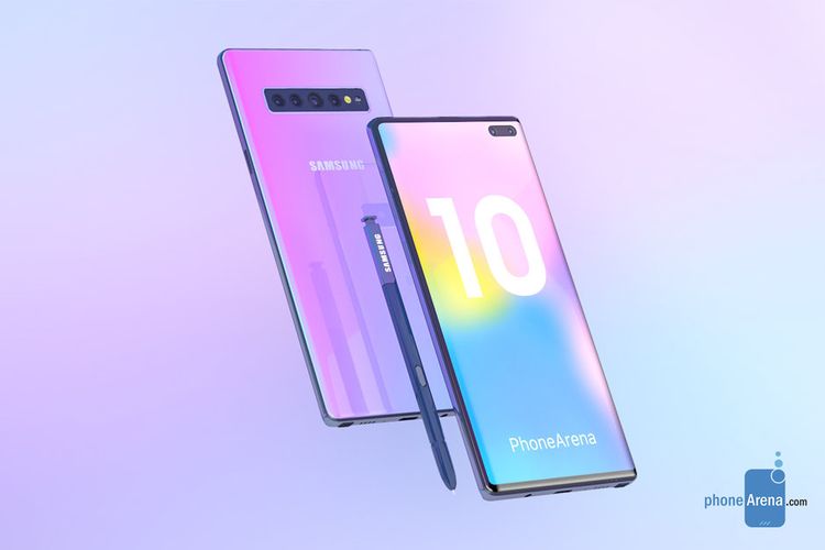 Ilustrasi render Galaxy Note 10