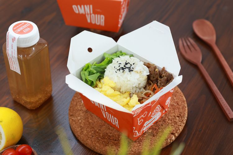 Rice box makanan sehat dari Omnivour. 