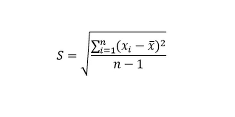 Rumus simpangan baku sampel