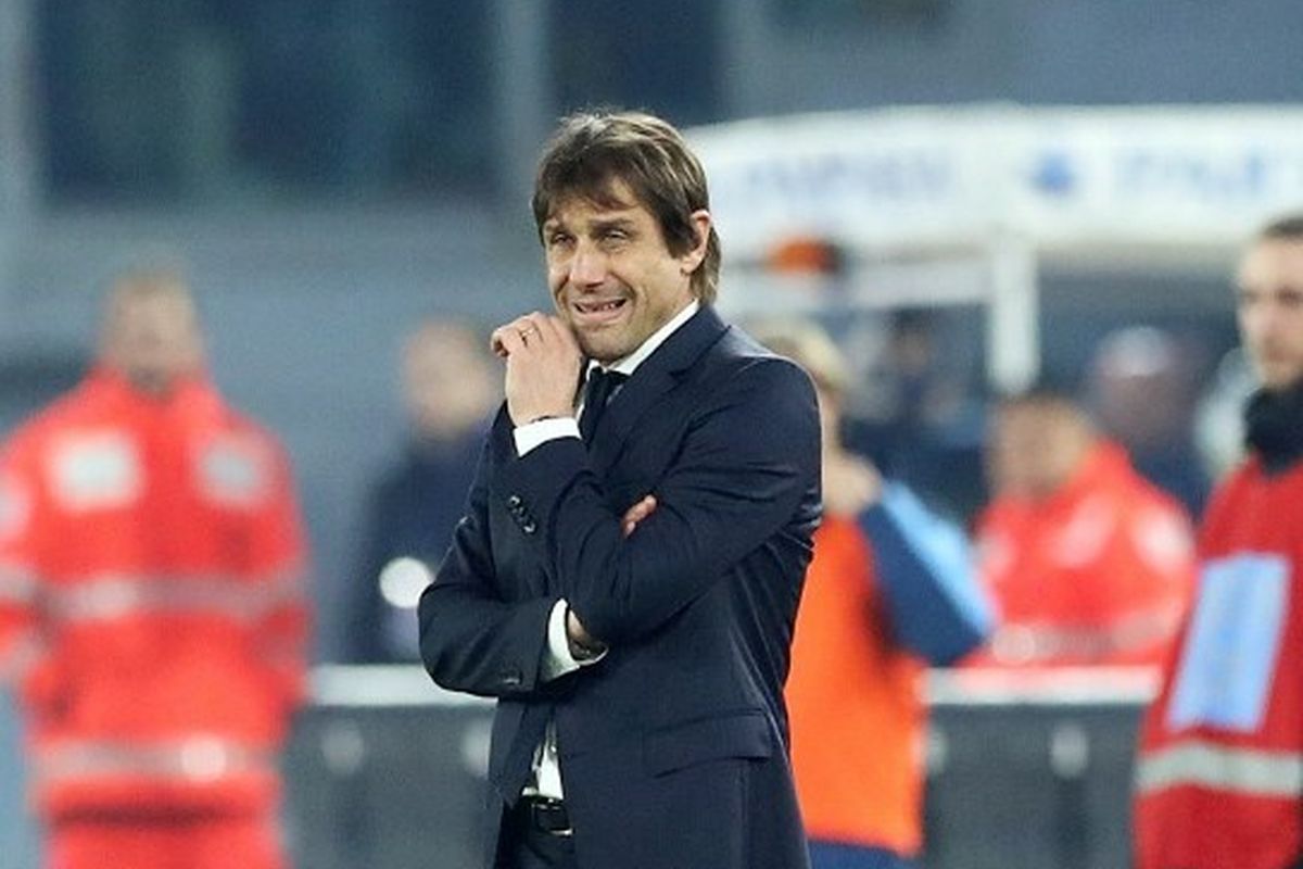 Antonio Conte saat masih melatih Inter Milan pada laga menghadapi Lazio di Stadion Olimpico, 16 Februari 2020. Kini, Antonio Conte dikabarkan segera merapat ke Tottenham Hotspur.