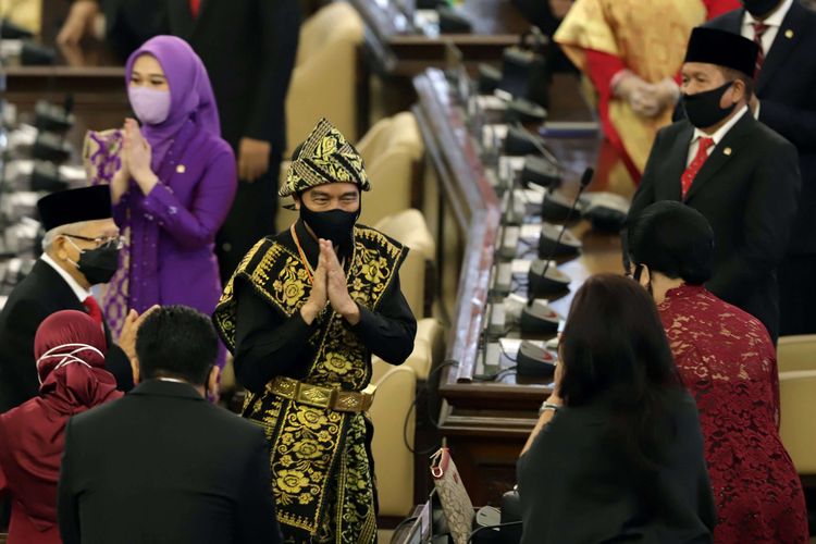 Indonesian President Joko Widodo ahead of his annual 17 August speech before Parliament (14/8/2020)