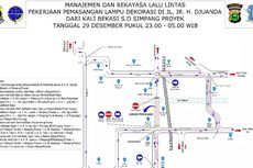 Ada Pemasangan Lampu Hias, Jalan Ir Juanda Bekasi Ditutup Malam Ini