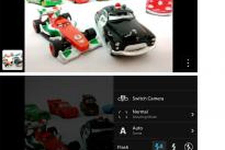 Antarmuka aplikasi kamera pada BlackBerry Z3