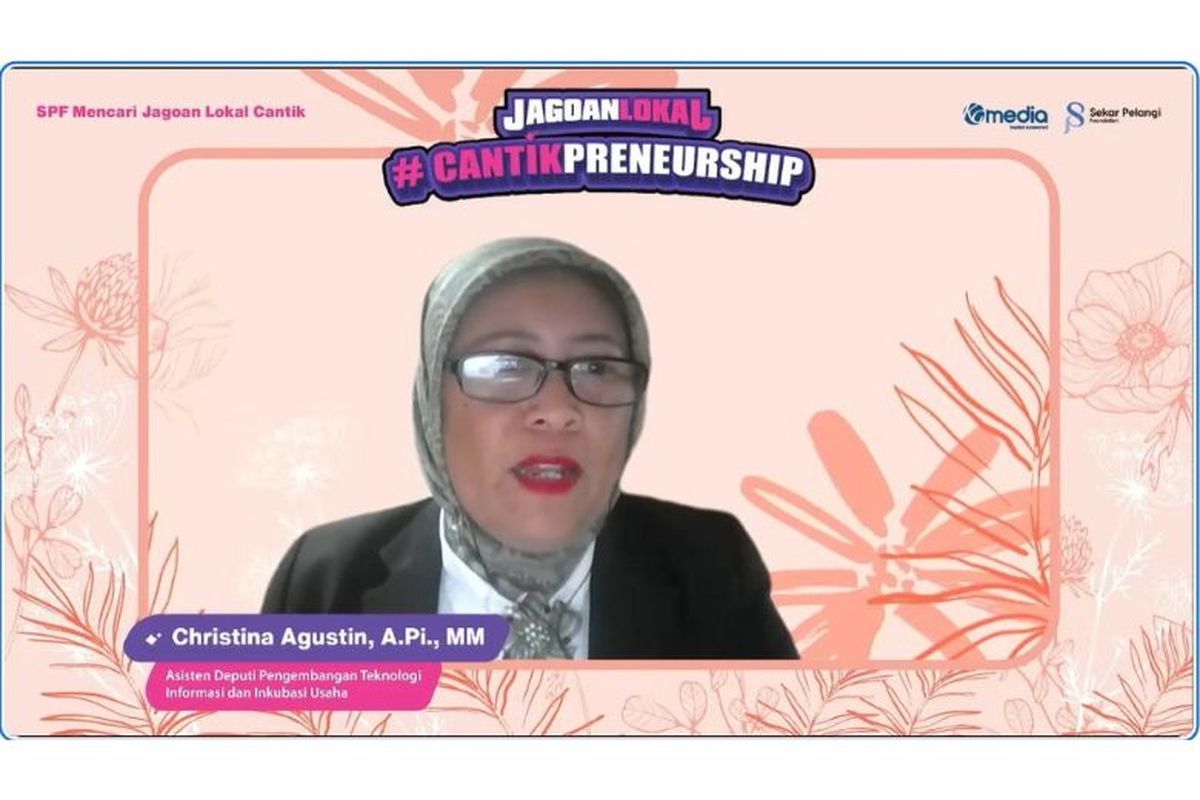 Asisten Deputi Pengembangan Teknologi Informasi dan Inkubasi Usaha Kementerian Koperasi dan Usaha Kecil dan Menengah (Kemenkop UKM) Christina Agustin turur hadir dalam Kick Off and Networking, Kamis (9/2/2023).