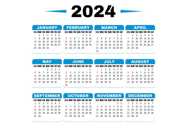 Ilustrasi kalender 2024.