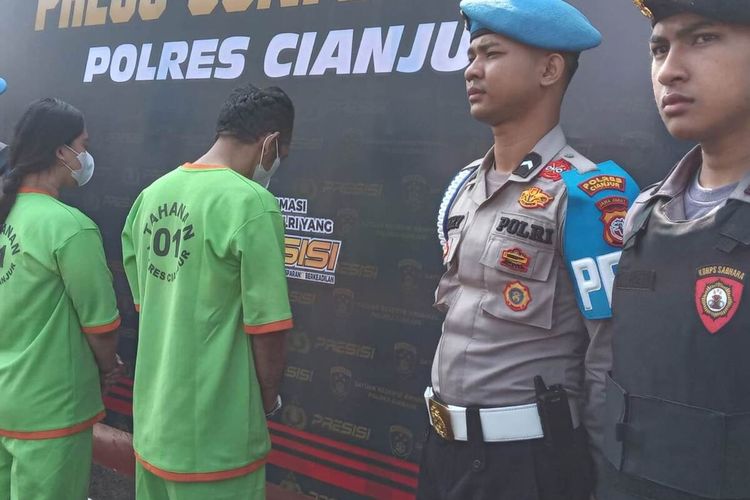 Dua orang tersangka tindak pidana perdagangan orang di Cianjur, Jawa Barat, diamankan polisi saat hendak mengirimkan empat orang pekerja migran secara ilegal.