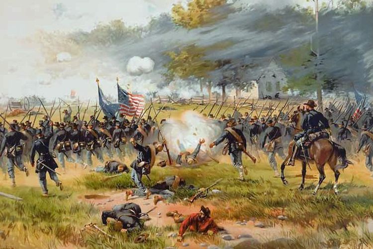 Pertempuran Antietam, peperangan paling mematikan selama Perang Saudara Amerika (1861-1865).