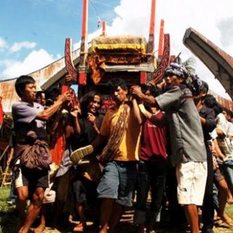 Upacara pemakaman Rambu Solo di Tana Toraja, Sulawesi Selatan.