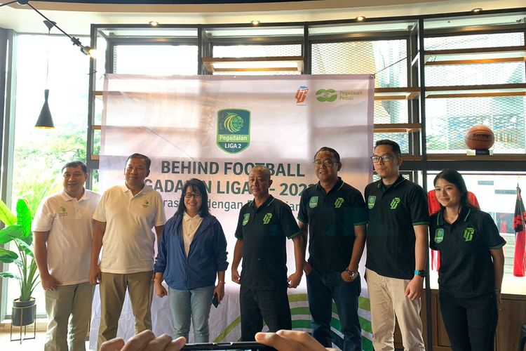 Sesi konferensi pers antara Liga 2 dan sponsor utama yakni PT Pegadaian di kawasan Jakarta pada Sabtu (9/3/2024).