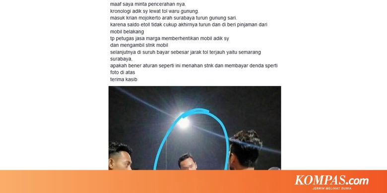 Viral Petugas Jasa Marga Tahan STNK Pengemudi Mobil karena Saldo e-Toll Tak Cukup