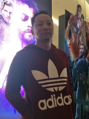 Ringgo Agus Rahman diabadikan di sela screening film Avengers: Infinity War di XXI Kota Kasablanka, Jakarta Selatan, Selasa (24/4/2018) malam.