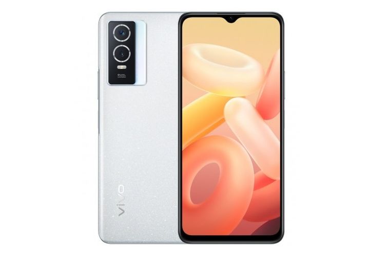 Ilustrasi Vivo Y76s 5G warna putih.