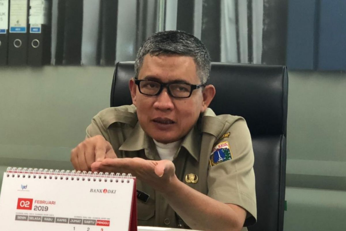 Pelaksana Tugas (Plt) Kepala Badan Pembinaan Badan Usaha Milik Daerah (BP BUMD) DKI Jakarta Riyadi di Balai Kota DKI Jakarta, Jakarta Pusat, Senin (4/3/2019).