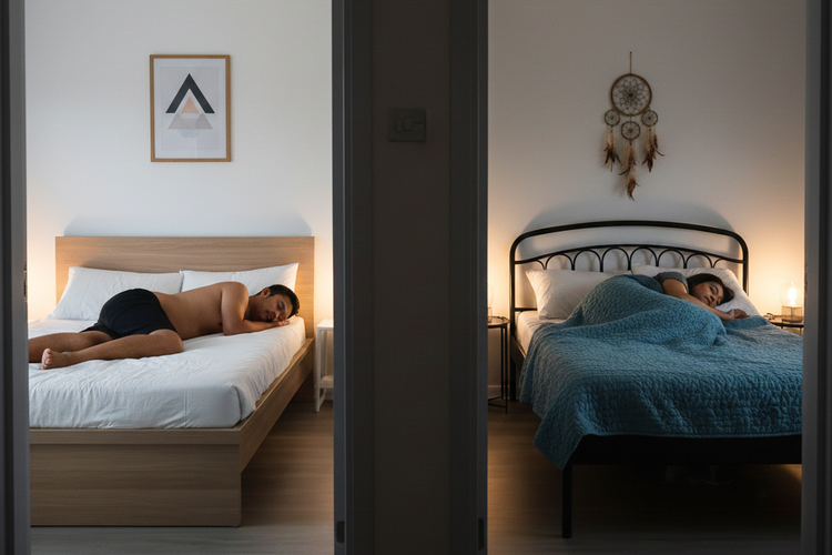 Ilustrasi sleep divorce.